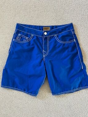 True Religion Royal Blue Swim Trunks